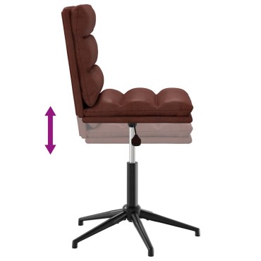 vidaXL Καρέκλα τραπεζαρίας Shiny Brown Faux Leather 44x50x(74-84) cm 1 τεμ.