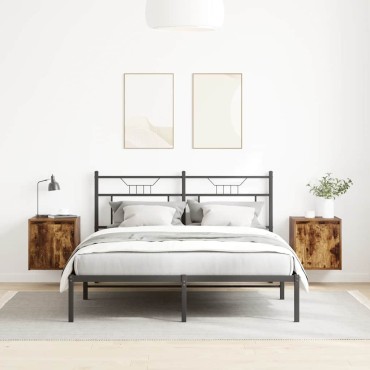 vidaXL Κομοδίνα Επιτοίχια 2 τεμ. Καπνιστή Δρυς 38x34x40cm