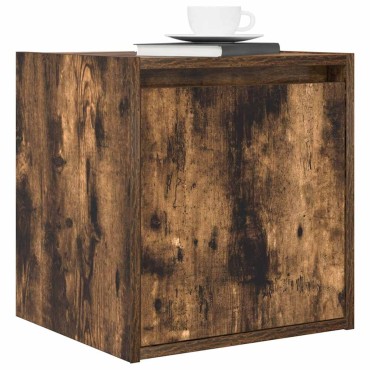 vidaXL Κομοδίνα Επιτοίχια 2 τεμ. Καπνιστή Δρυς 38x34x40cm