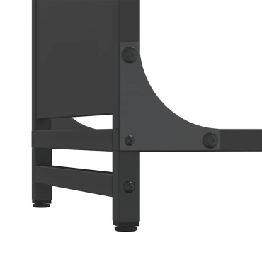 vidaXL Ράφι για καυσόξυλα Μαύρο 60x28x90 cm Ατσάλι ψυχρής έλασης