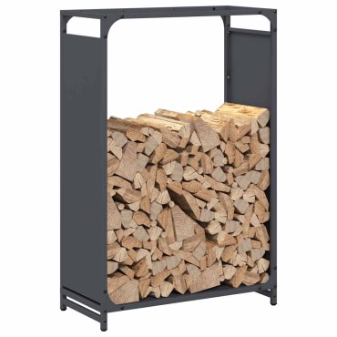 vidaXL Ράφι για καυσόξυλα Ανθρακί 60x28x90 cm Ατσάλι ψυχρής έλασης