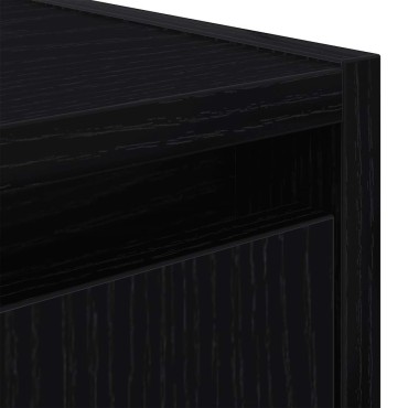 vidaXL Επίτοιχο κομοδίνο μαύρο 38x34x40cm 1 τεμ.