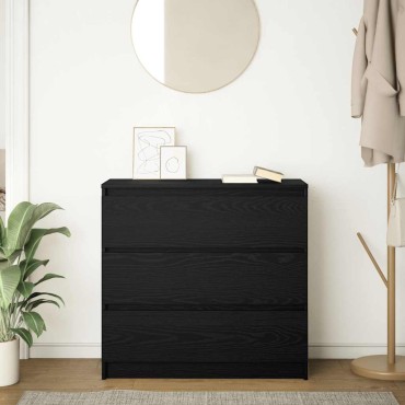 vidaXL Ντουλάπι Μαύρη βελανιδιά 80x35x76cm Επεξεργασμένο Ξύλο 1 τεμ.