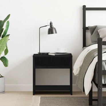 vidaXL Κομοδίνο Μαύρο Δρυς 40x30x40cm από Επεξεργασμένο Ξύλο 1 τεμ.