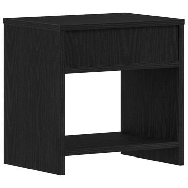 vidaXL Κομοδίνο Μαύρο Δρυς 40x30x40cm από Επεξεργασμένο Ξύλο 1 τεμ.