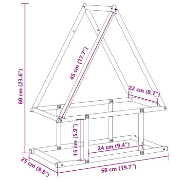 vidaXL Ράφι για καυσόξυλα 50x25x60 εκ. Ατσάλι ψυχρής έλασης