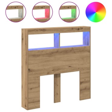 vidaXL Κεφαλάρι με Αποθηκευτικό Χώρο & LED Artisan Δρυς 100x17x102cm 1 τεμ.