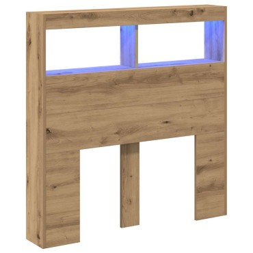 vidaXL Κεφαλάρι με Αποθηκευτικό Χώρο & LED Artisan Δρυς 100x17x102cm 1 τεμ.
