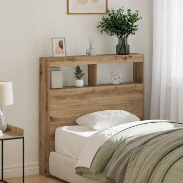 vidaXL Κεφαλάρι με Αποθηκευτικό Χώρο & LED Artisan Δρυς 100x17x102cm 1 τεμ.
