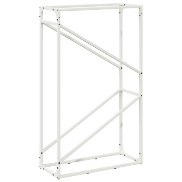 vidaXL Ράφι για καυσόξυλα Λευκό 60x25x100 εκ. Ατσάλι ψυχρής έλασης