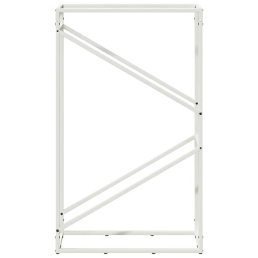 vidaXL Ράφι για καυσόξυλα Λευκό 60x25x100 εκ. Ατσάλι ψυχρής έλασης