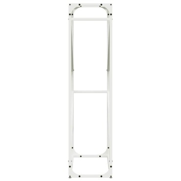 vidaXL Ράφι για καυσόξυλα Λευκό 60x25x100 εκ. Ατσάλι ψυχρής έλασης