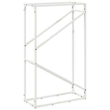 vidaXL Ράφι για καυσόξυλα Λευκό 60x25x100 εκ. Ατσάλι ψυχρής έλασης