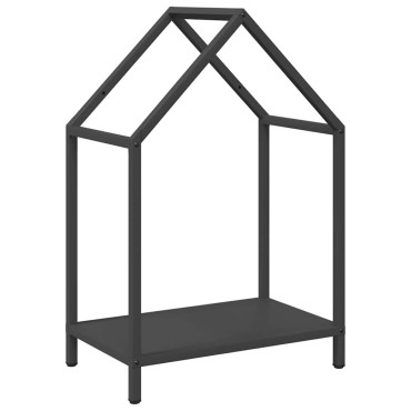vidaXL Ράφι για καυσόξυλα Μαύρο 40x25x60 εκ. Ατσάλι ψυχρής έλασης
