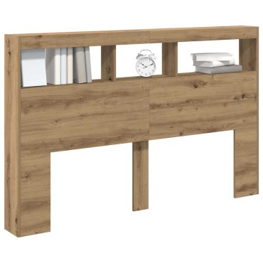 vidaXL Κεφαλάρι με Αποθηκευτικό Χώρο & LED Artisan Δρυς 160x17x102cm 1 τεμ.