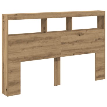 vidaXL Κεφαλάρι με Αποθηκευτικό Χώρο & LED Artisan Δρυς 160x17x102cm 1 τεμ.