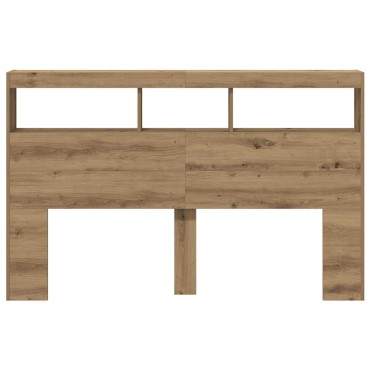 vidaXL Κεφαλάρι με Αποθηκευτικό Χώρο & LED Artisan Δρυς 160x17x102cm 1 τεμ.