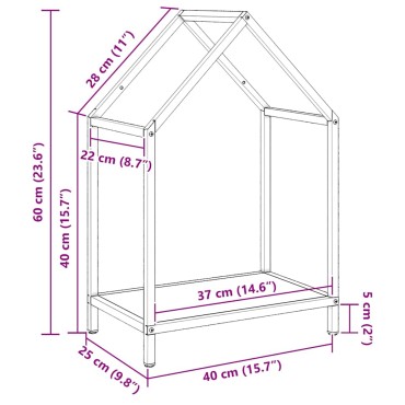 vidaXL Ράφι για καυσόξυλα Ανθρακί 40x25x60 εκ. Ατσάλι ψυχρής έλασης