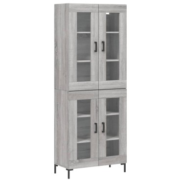 vidaXL Ντουλάπι Γκρι Sonoma 69,5x34x180cm Επεξεργασμένο Ξύλο 1 τεμ.