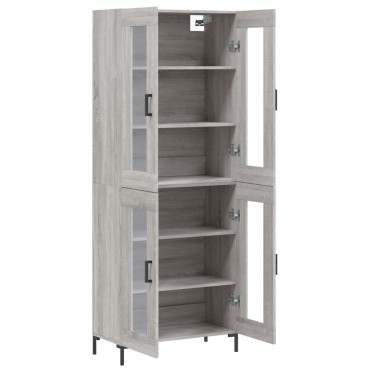 vidaXL Ντουλάπι Γκρι Sonoma 69,5x34x180cm Επεξεργασμένο Ξύλο 1 τεμ.
