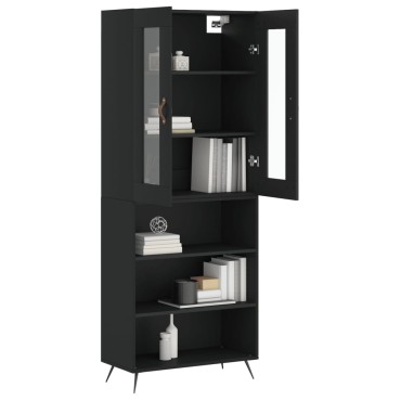 vidaXL Ντουλάπι Μαύρο 69,5x34x180cm από Επεξεργασμένο Ξύλο 1 τεμ.