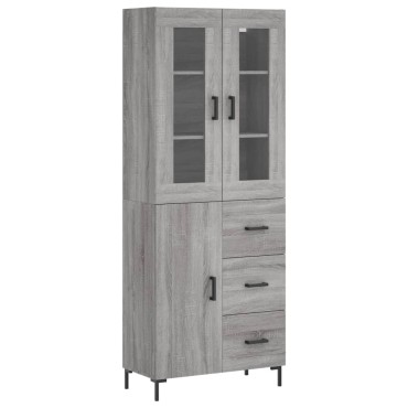 vidaXL Ντουλάπι Γκρι Sonoma 69,5x34x180cm Επεξεργασμένο Ξύλο 1 τεμ.