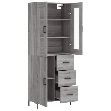 vidaXL Ντουλάπι Γκρι Sonoma 69,5x34x180cm Επεξεργασμένο Ξύλο 1 τεμ.