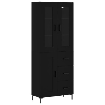 vidaXL Ντουλάπι Μαύρο 69,5x34x180cm από Επεξεργασμένο Ξύλο 1 τεμ.