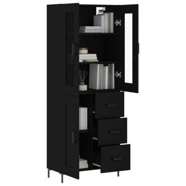 vidaXL Ντουλάπι Μαύρο 69,5x34x180cm από Επεξεργασμένο Ξύλο 1 τεμ.