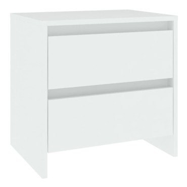 vidaXL Κομοδίνο Λευκό 45x34,5x44,5cm από Μοριοσανίδα 1 τεμ.