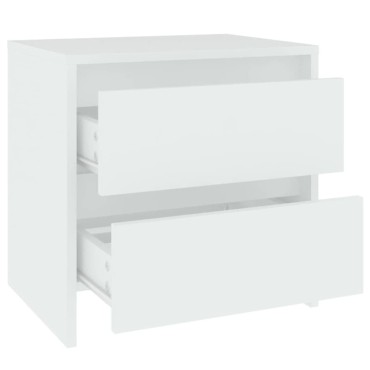 vidaXL Κομοδίνο Λευκό 45x34,5x44,5cm από Μοριοσανίδα 1 τεμ.