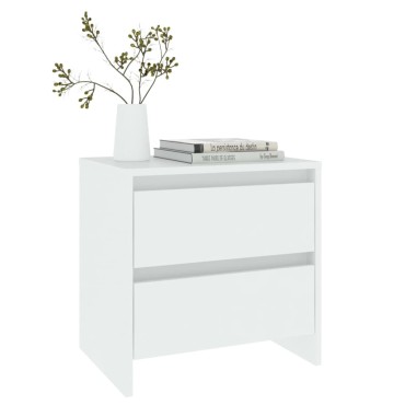 vidaXL Κομοδίνο Λευκό 45x34,5x44,5cm από Μοριοσανίδα 1 τεμ.