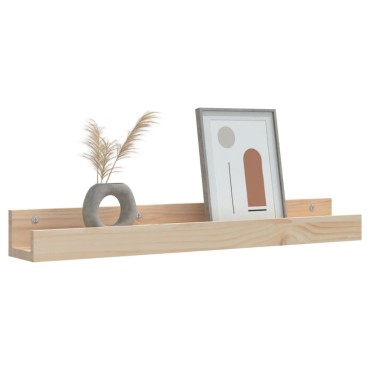 vidaXL Ράφια Τοίχου 2 τεμ. 80x12x9cm από Μασίφ Ξύλο Πεύκου