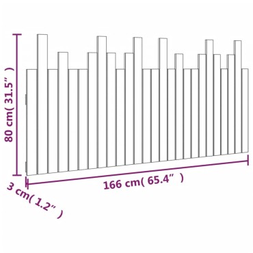 vidaXL Κεφαλάρι Επιτοίχιο 166x3x80cm από Μασίφ Ξύλο Πεύκου 1 τεμ.