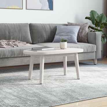 vidaXL Επιφάνεια Τραπεζιού Οβάλ Λευκή 80x40x2,5cm Μασίφ Ξύλο Πεύκου 1 τεμ.