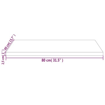 vidaXL Επιφάνεια Τραπεζιού Ορθογ. Λευκή 80x40x2,5cm από Μασίφ Πεύκο 1 τεμ.