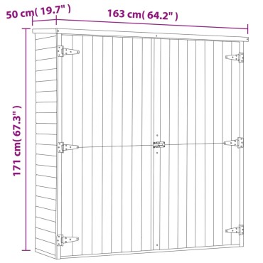 vidaXL Αποθήκη Εργαλείων Κήπου 163x50x171 εκ. Εμποτισμένο Ξύλο Πεύκου