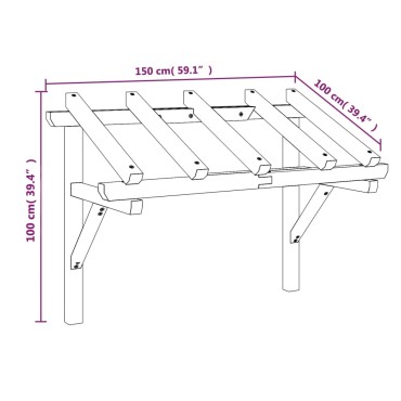 vidaXL Στέγαστρο Πόρτας 150 x 100 x 100 εκ. από Ξύλο Πεύκου