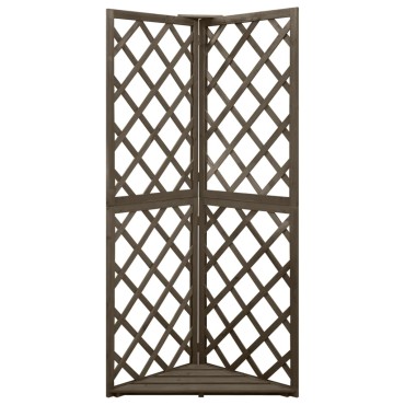 vidaXL Καφασωτό Γωνιακό Γκρι 50 x 50 x 145 εκ. Μασίφ Ξύλο Ελάτης