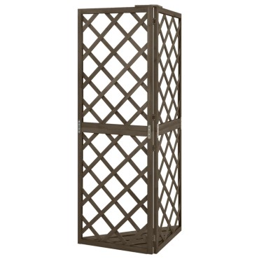 vidaXL Καφασωτό Γωνιακό Γκρι 50 x 50 x 145 εκ. Μασίφ Ξύλο Ελάτης
