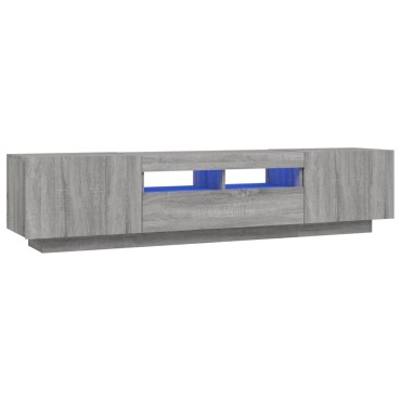 vidaXL Σετ Επίπλων Τηλεόρασης 2 τεμ. LED Γκρι Sonoma Επεξεργ. Ξύλο 100/80x35x40cm