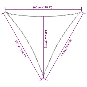 vidaXL Πανί Σκίασης Τερακότα 3 x 3 x 3 μ. από HDPE 160 γρ/μ²