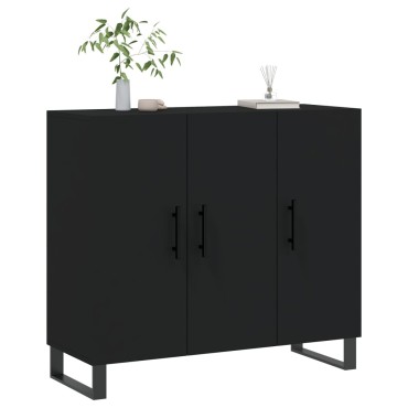 vidaXL Ντουλάπι Μαύρο 90x34x80cm από Επεξεργασμένο Ξύλο 1 τεμ.