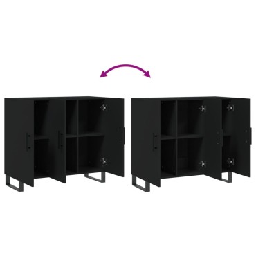vidaXL Ντουλάπι Μαύρο 90x34x80cm από Επεξεργασμένο Ξύλο 1 τεμ.