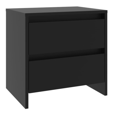 vidaXL Κομοδίνο Μαύρο 45x34,5x44,5cm από Μοριοσανίδα 1 τεμ.