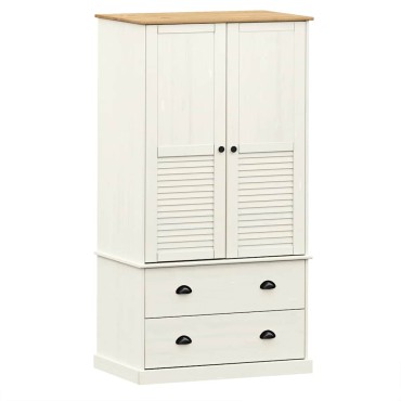 vidaXL Ντουλάπα VIGO Λευκή 90x55x170cm από Μασίφ Ξύλο Πεύκου 1 τεμ.
