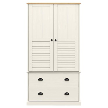 vidaXL Ντουλάπα VIGO Λευκή 90x55x170cm από Μασίφ Ξύλο Πεύκου 1 τεμ.