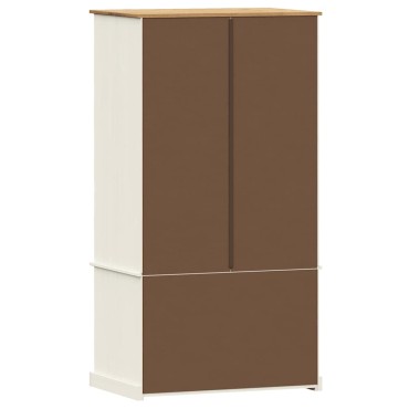 vidaXL Ντουλάπα VIGO Λευκή 90x55x170cm από Μασίφ Ξύλο Πεύκου 1 τεμ.
