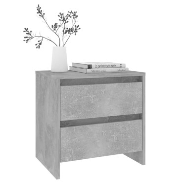 vidaXL Κομοδίνο Γκρι Σκυροδέματος 45x34,5x44,5cm από Μοριοσανίδα 1 τεμ.
