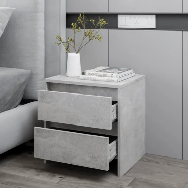 vidaXL Κομοδίνο Γκρι Σκυροδέματος 45x34,5x44,5cm από Μοριοσανίδα 1 τεμ.